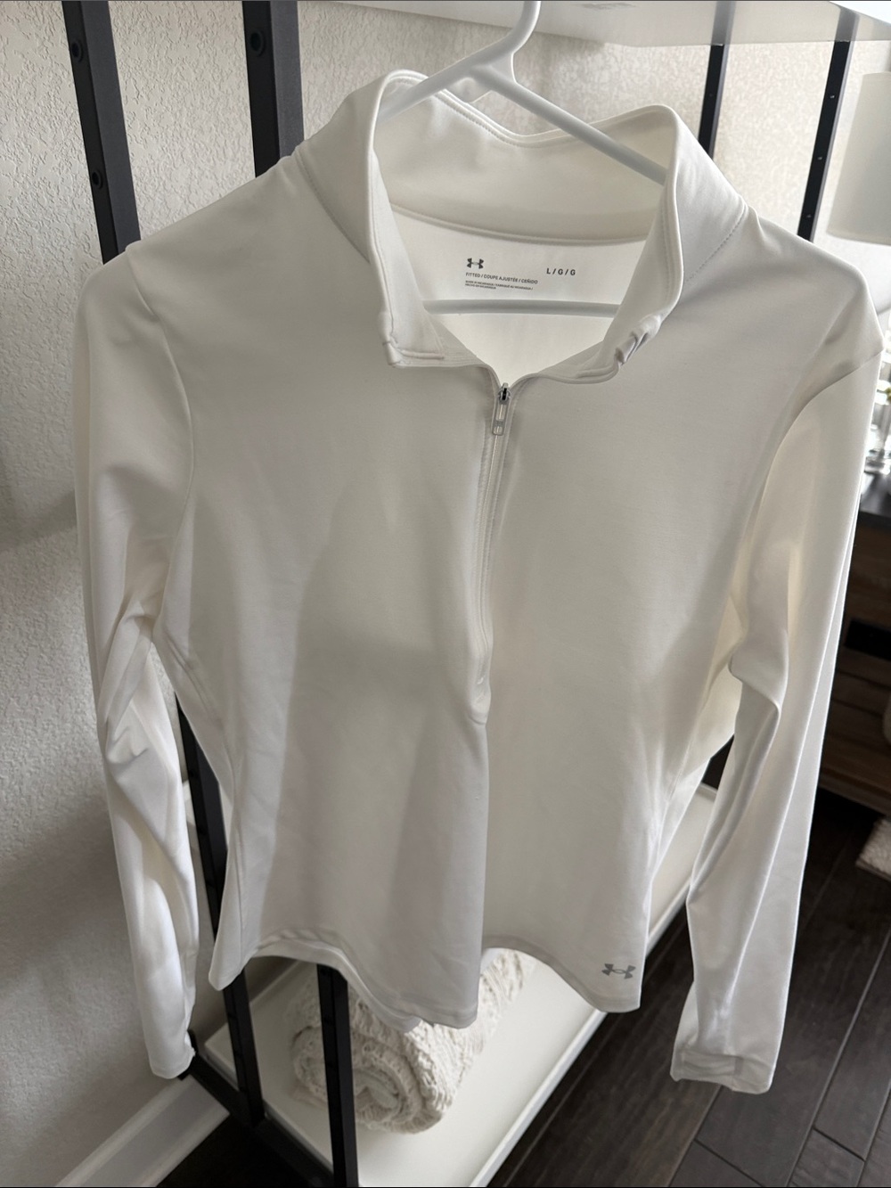 Under Armour White Quarter-Zip Long Sleeve Performance Top